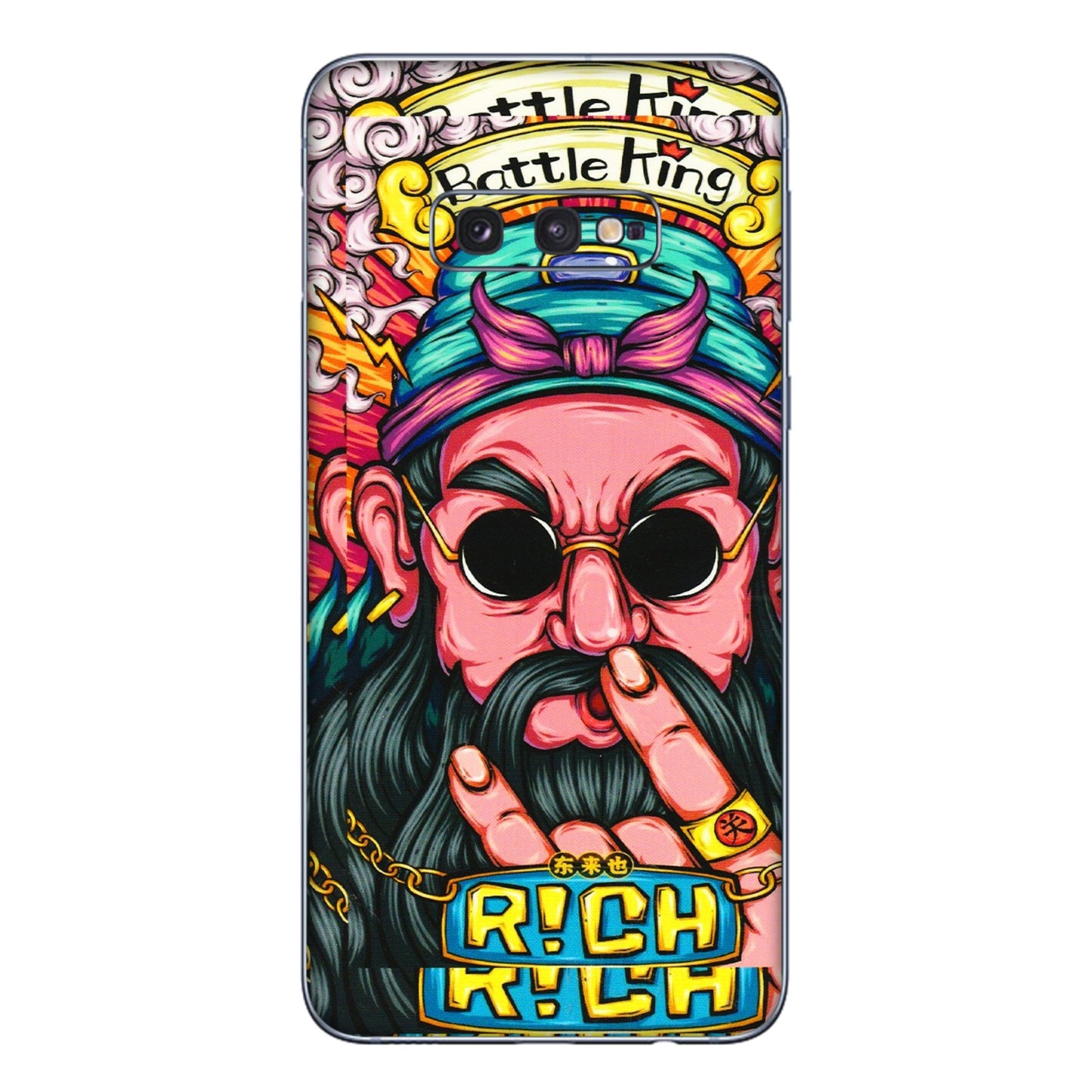 Samsung A/S Series Phone Skins (All Models) - Battle King Dude Face - 3D Embossed Finish (L-178) Samsung Galaxy S10E