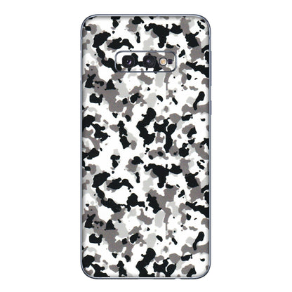 Samsung A/S Series Phone Skins (All Models) - White Black Camouflage - 3D Embossed Finish (L-18) Samsung Galaxy S10E