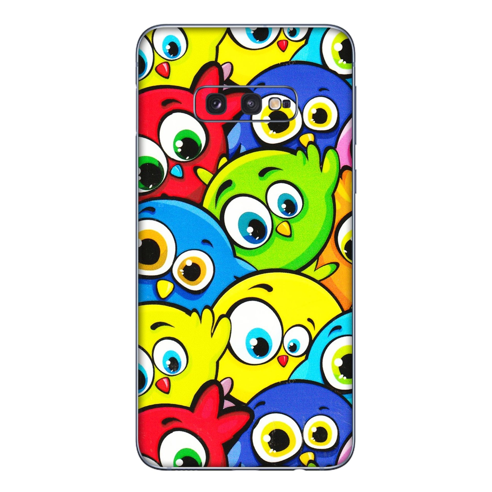 Samsung A/S Series Phone Skins (All Models) - Cute Fluffy Birds - 3D Embossed Finish (L-213) Samsung Galaxy S10E