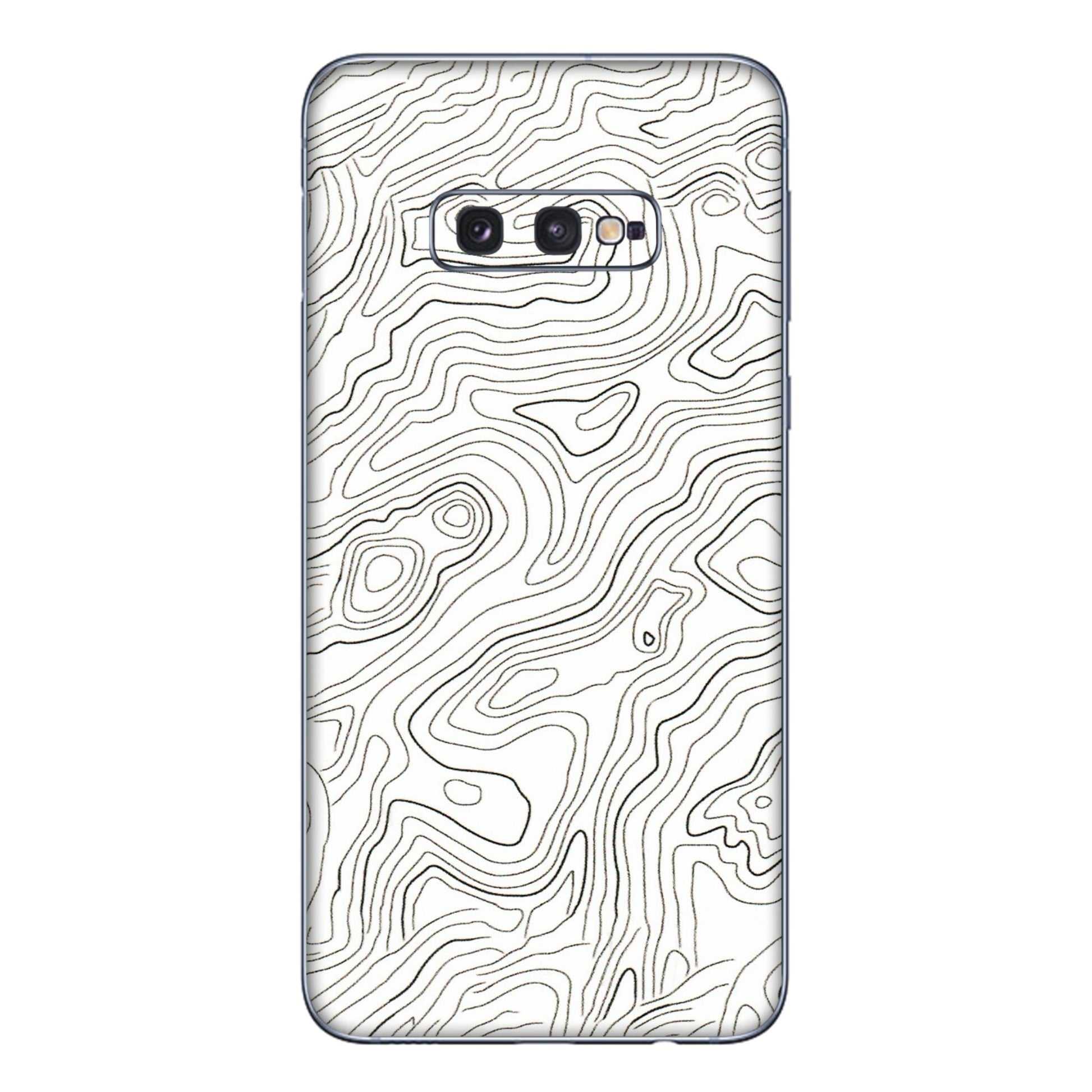 Samsung A/S Series Phone Skins (All Models) - White Black Swirls - 3D Embossed Finish (L-219) Samsung Galaxy S10E