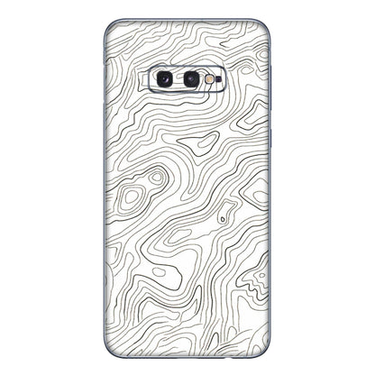 Samsung A/S Series Phone Skins (All Models) - White Black Swirls - 3D Embossed Finish (L-219) Samsung Galaxy S10E