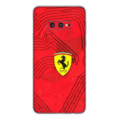 Samsung A/S Series Phone Skins (All Models) - Red Ferrari Logo Stylish - 3D Embossed Finish (L-238) Samsung Galaxy S10E