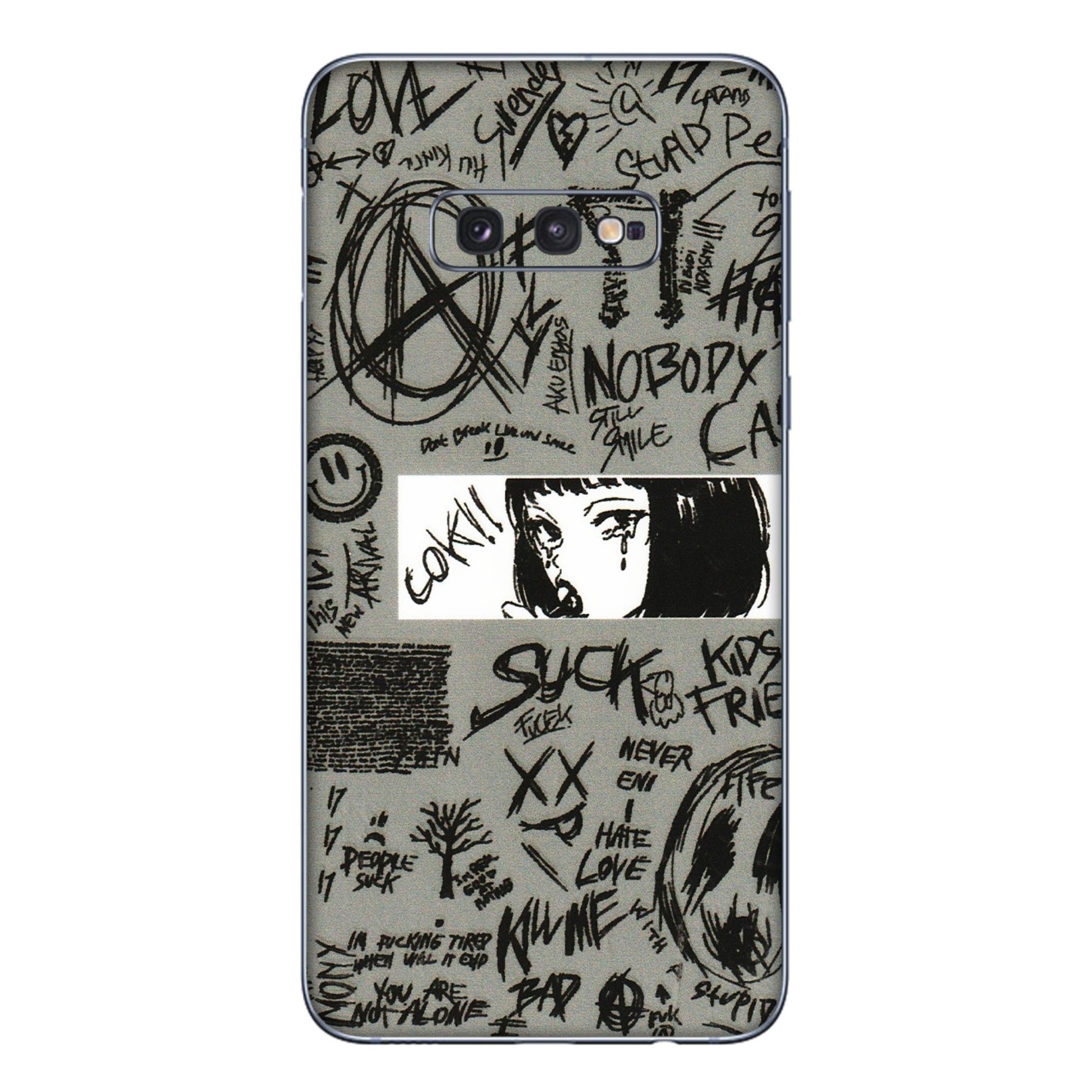 Samsung A/S Series Phone Skins (All Models) - Never Have Love Anime - 3D Embossed Finish (L-260) Samsung Galaxy S10E