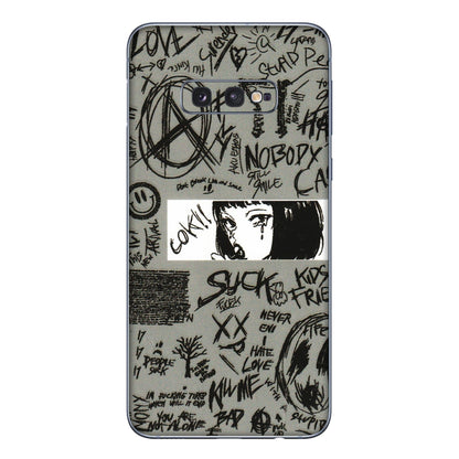 Samsung A/S Series Phone Skins (All Models) - Never Have Love Anime - 3D Embossed Finish (L-260) Samsung Galaxy S10E