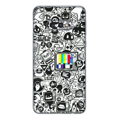 Samsung A/S Series Phone Skins (All Models) - Doodles Positive Art - 3D Embossed Finish (L-263) Samsung Galaxy S10E