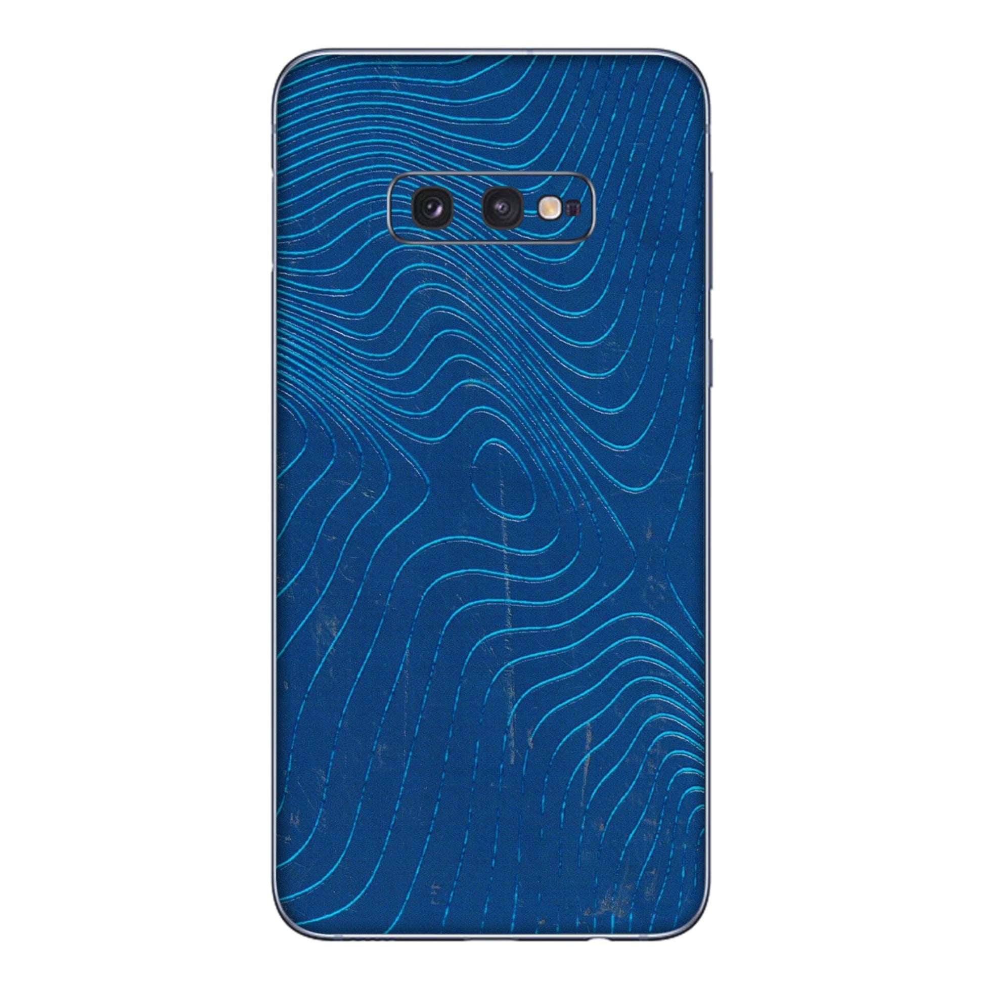 Samsung A/S Series Phone Skins (All Models) - Abstract Blue Line Map - 3D Embossed Finish (L-272) Samsung Galaxy S10E