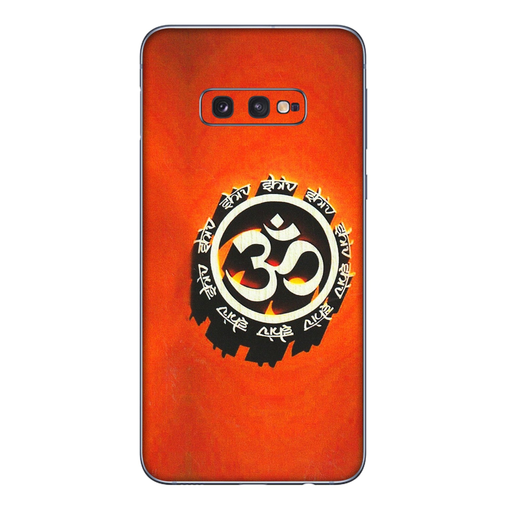Samsung A/S Series Phone Skins (All Models) - Aum Shiv Orange - 3D Embossed Finish (L-32) Samsung Galaxy S10E