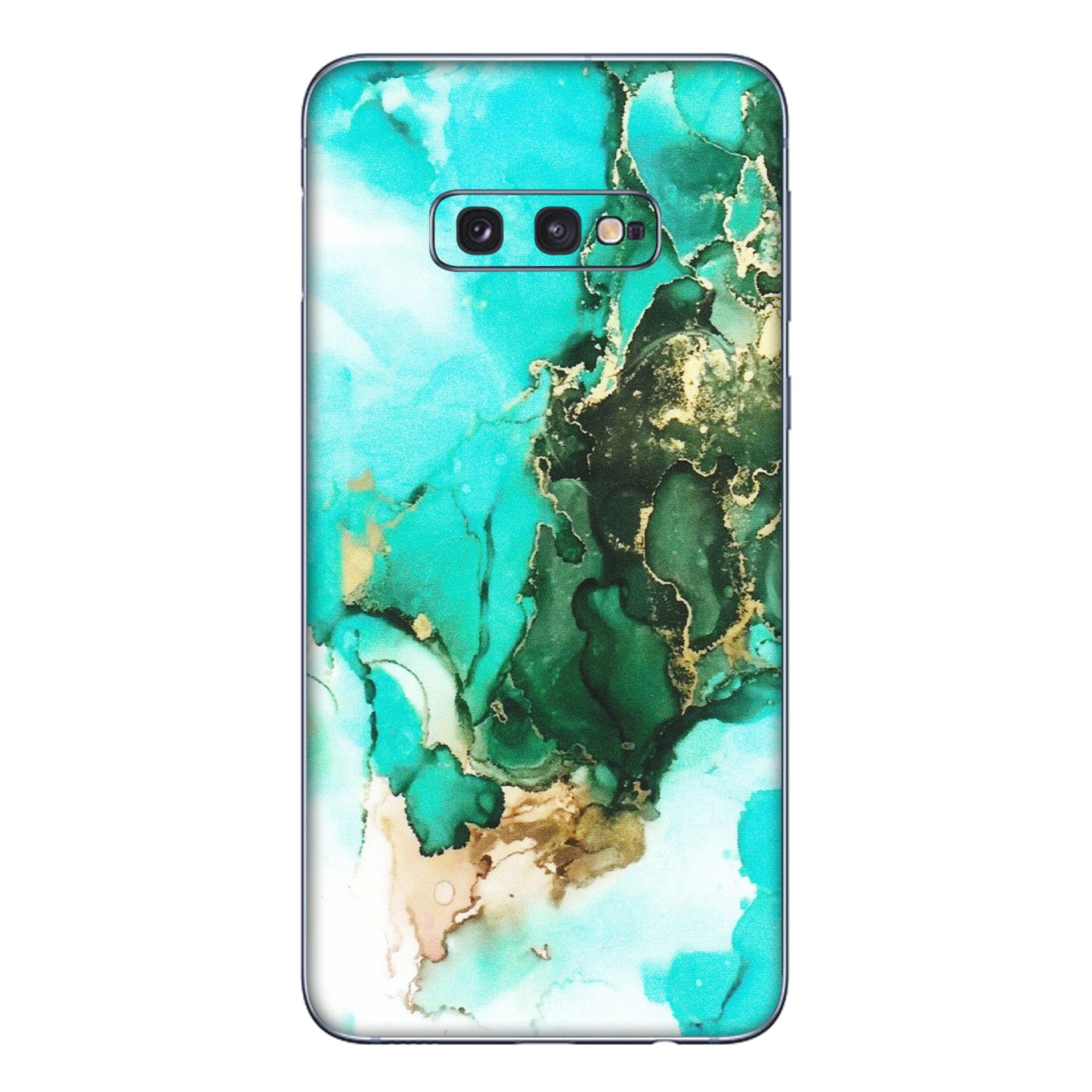 Samsung A/S Series Phone Skins (All Models) - The Blue Gold Marble - Matte Finish (M-124) Samsung Galaxy S10E