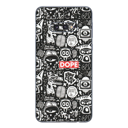 Samsung A/S Series Phone Skins (All Models) - Dope Stay Classy Black Doodles - Matte Finish (M-126) Samsung Galaxy S10E