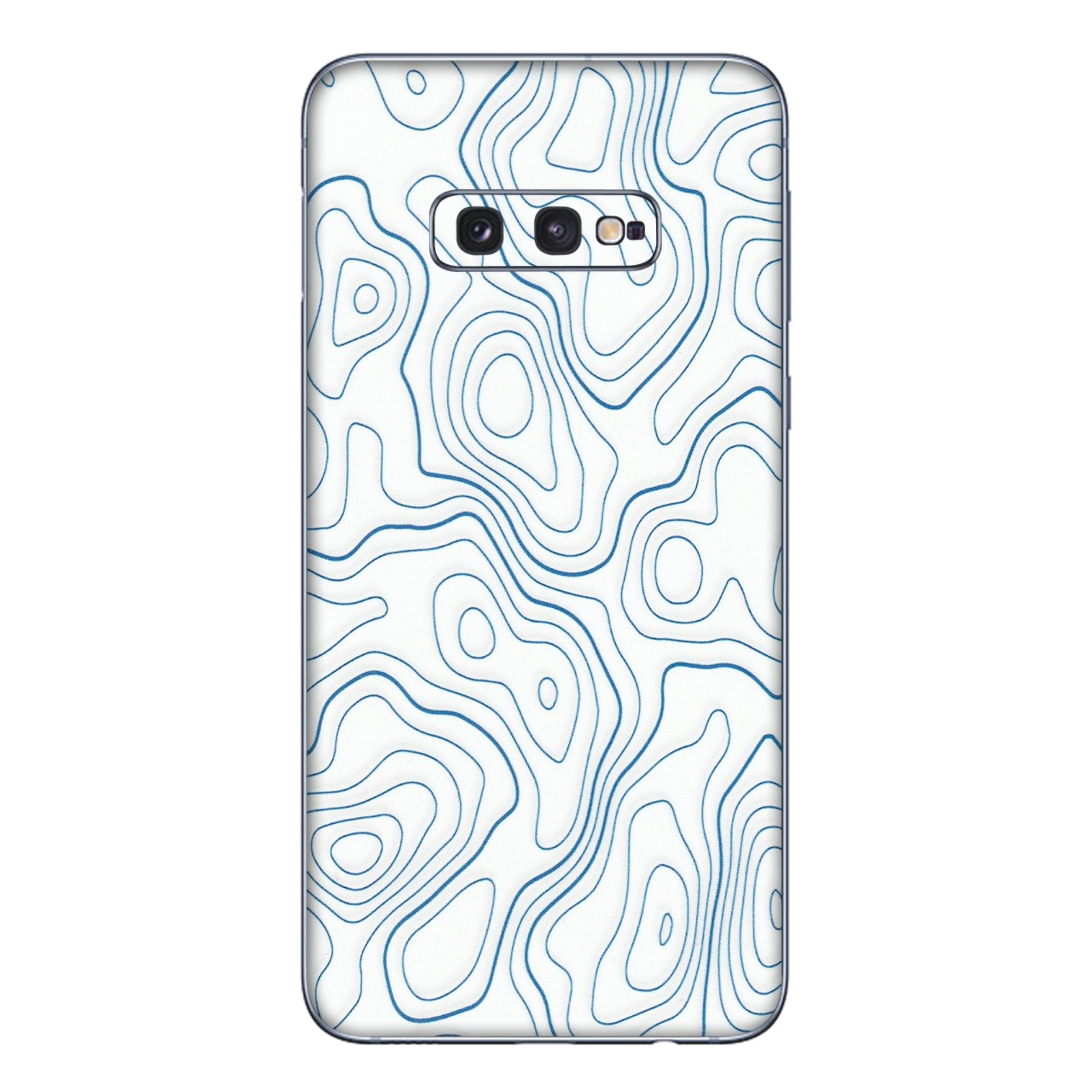 Samsung A/S Series Phone Skins (All Models) - Blue And White Swirls - Matte Finish (M-139) Samsung Galaxy S10E