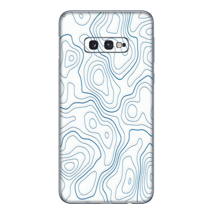 Samsung A/S Series Phone Skins (All Models) - Blue And White Swirls - Matte Finish (M-139) Samsung Galaxy S10E