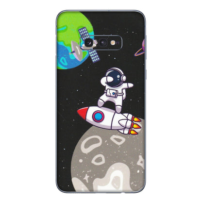 Samsung A/S Series Phone Skins (All Models) - Astronaut Vibing Toon Running - Matte Finish (M-39) Samsung Galaxy S10E