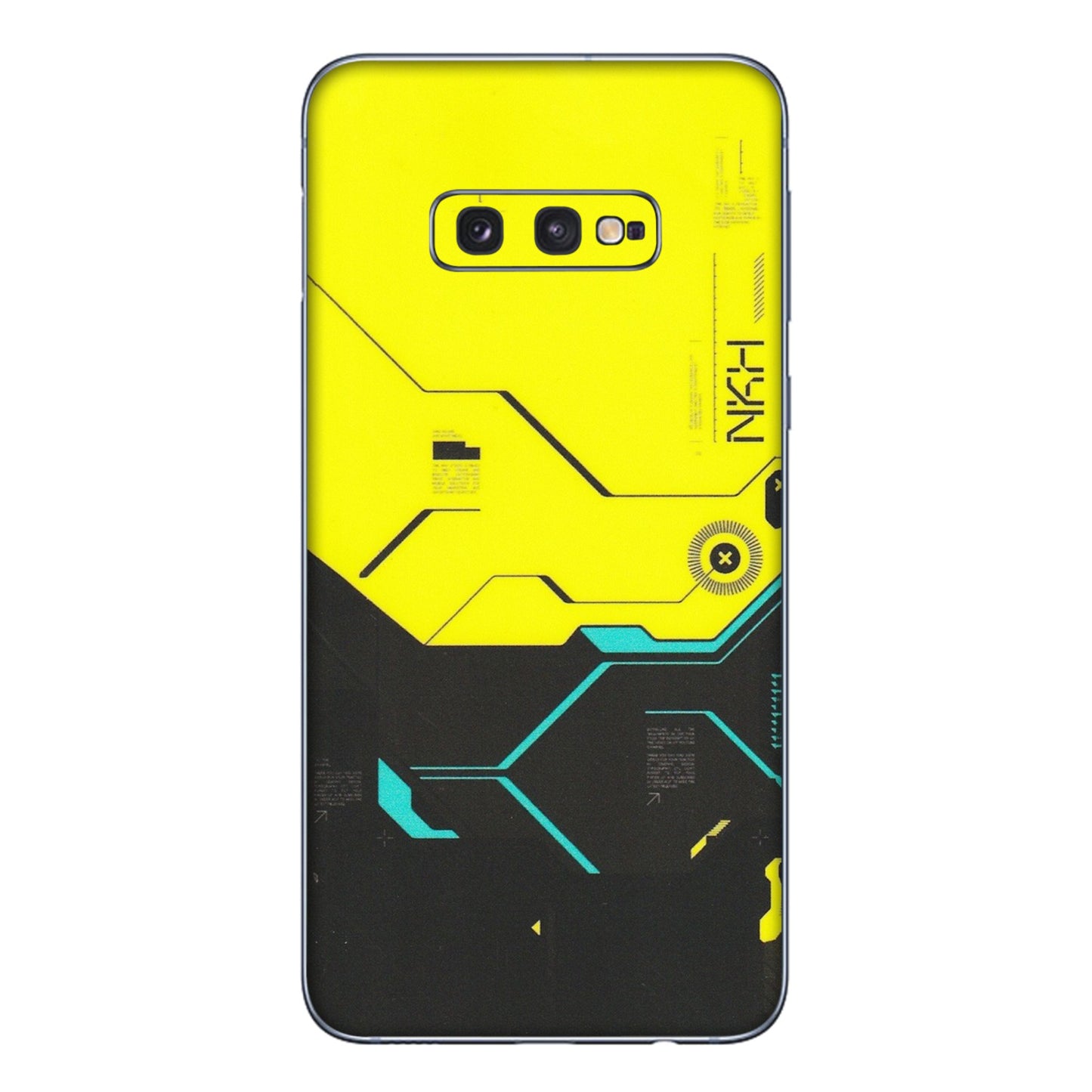 Samsung A/S Series Phone Skins (All Models) - Black Yellow Technica - Matte Finish (M-53) Samsung Galaxy S10E