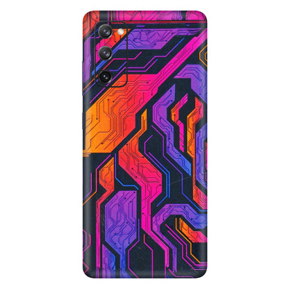 Samsung A/S Series Phone Skins (All Models) - Tech Circuits Futuristic - 3D Embossed Finish (L-07) Samsung Galaxy S20 FE