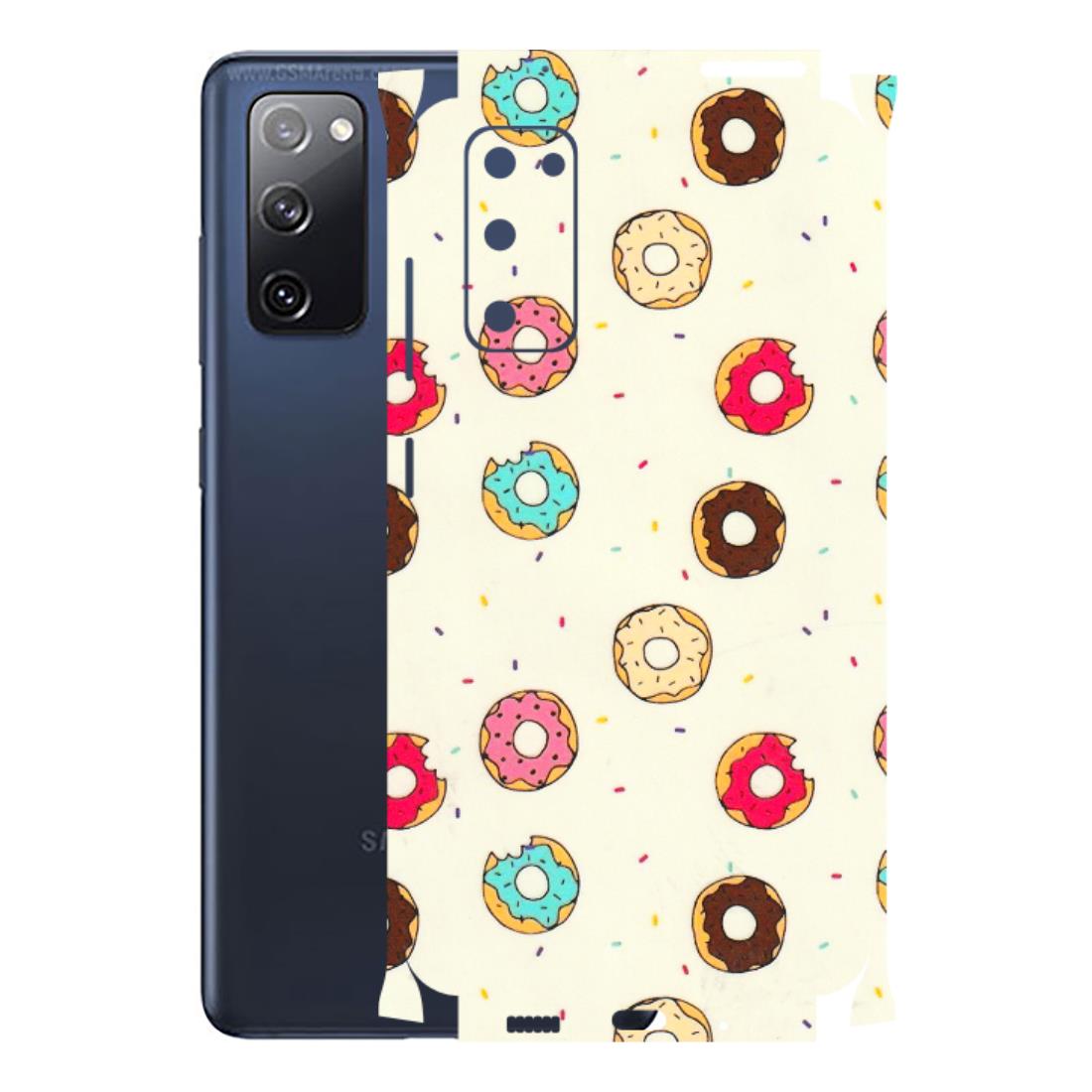 Samsung A/S Series Phone Skins (All Models) - Mini Donuts Doodle Art - 3D Embossed Finish (L-122) Samsung Galaxy S20 FE