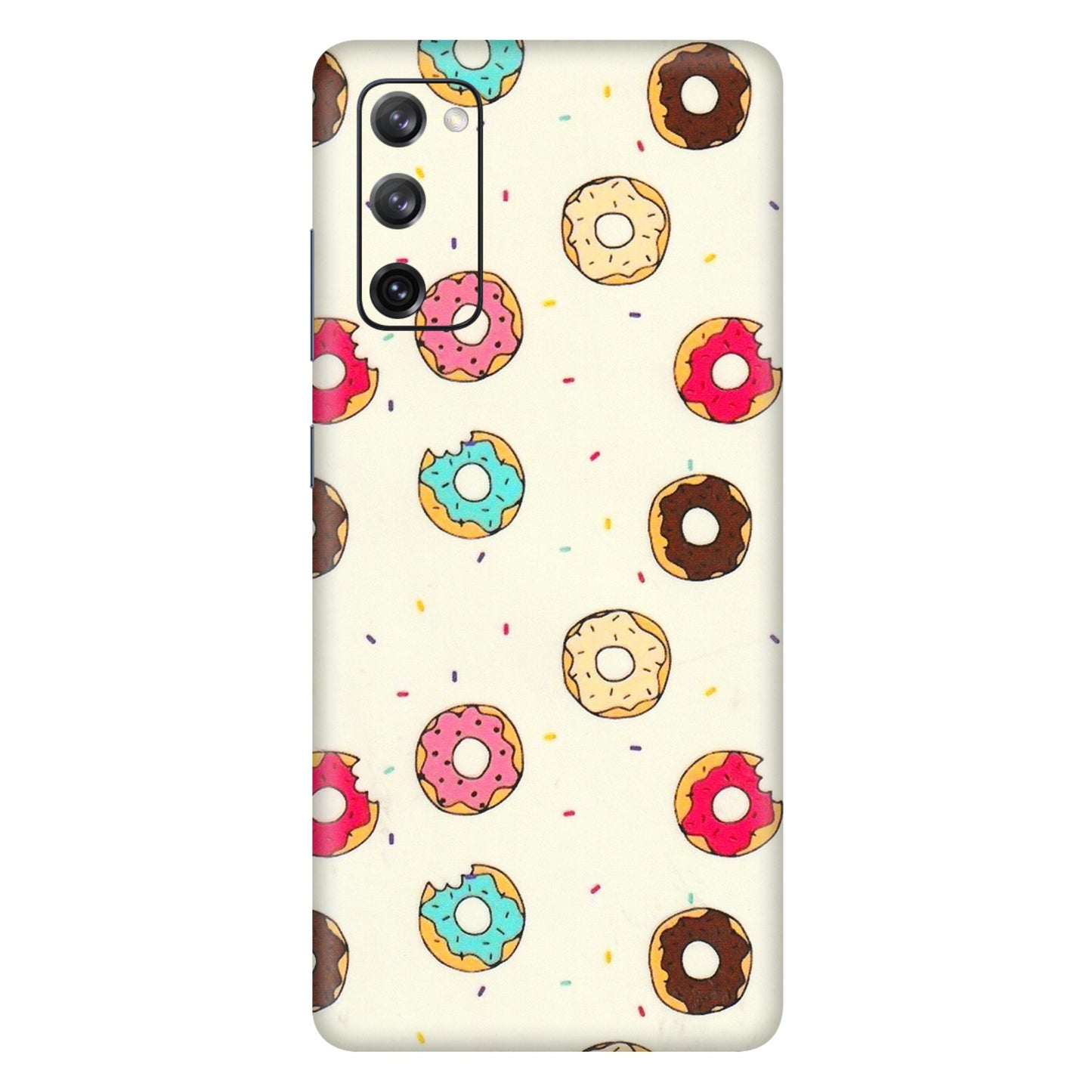 Samsung A/S Series Phone Skins (All Models) - Mini Donuts Doodle Art - 3D Embossed Finish (L-122) Samsung Galaxy S20 FE