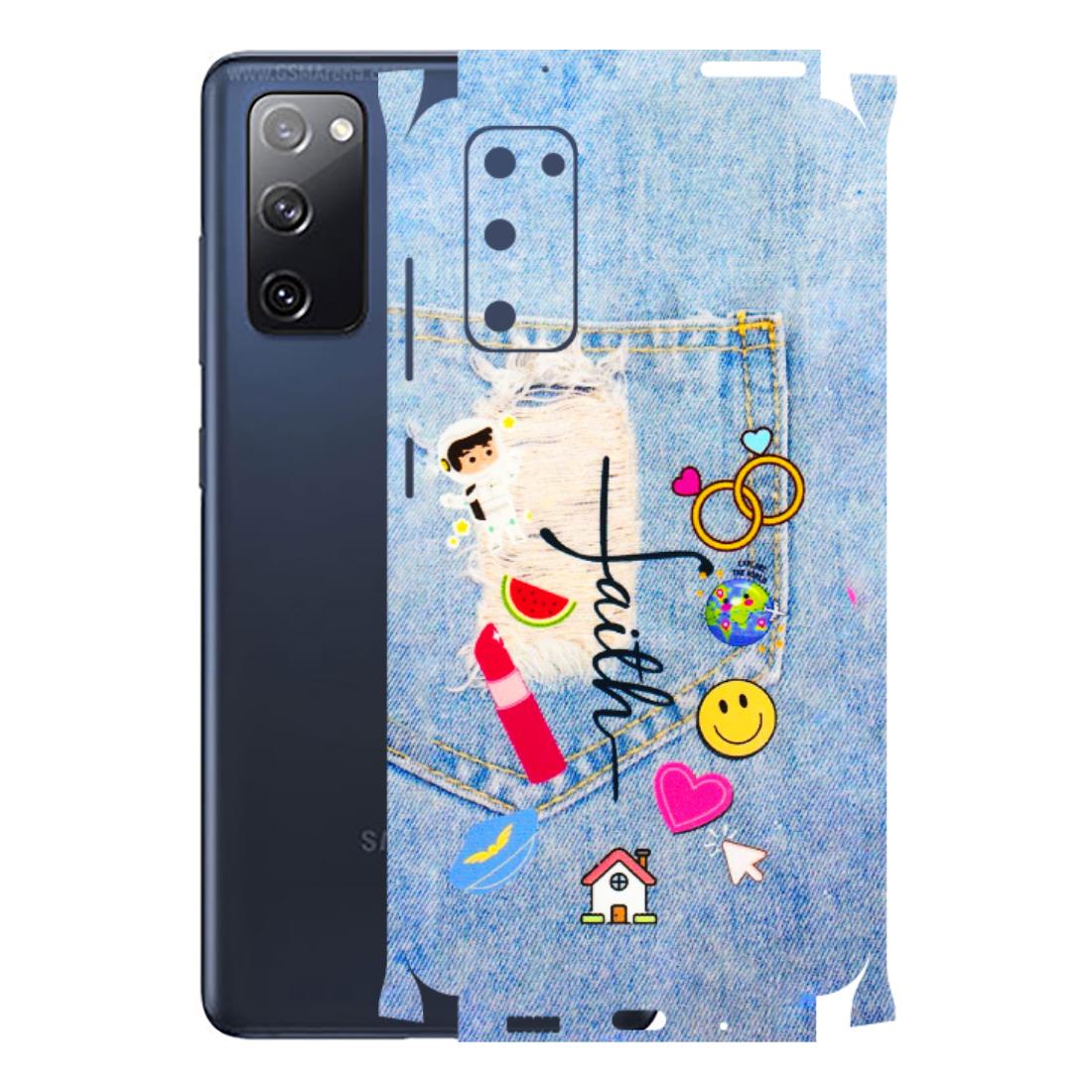 Samsung A/S Series Phone Skins (All Models) - Denim Jeans Pocket - 3D Embossed Finish (L-134) Samsung Galaxy S20 FE