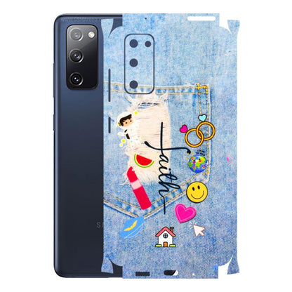 Samsung A/S Series Phone Skins (All Models) - Denim Jeans Pocket - 3D Embossed Finish (L-134) Samsung Galaxy S20 FE