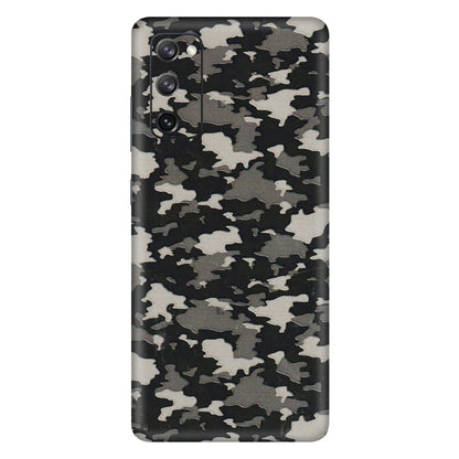 Samsung A/S Series Phone Skins (All Models) - Black/Grey Camoflaunge - 3D Embossed Finish (L-142) Samsung Galaxy S20 FE