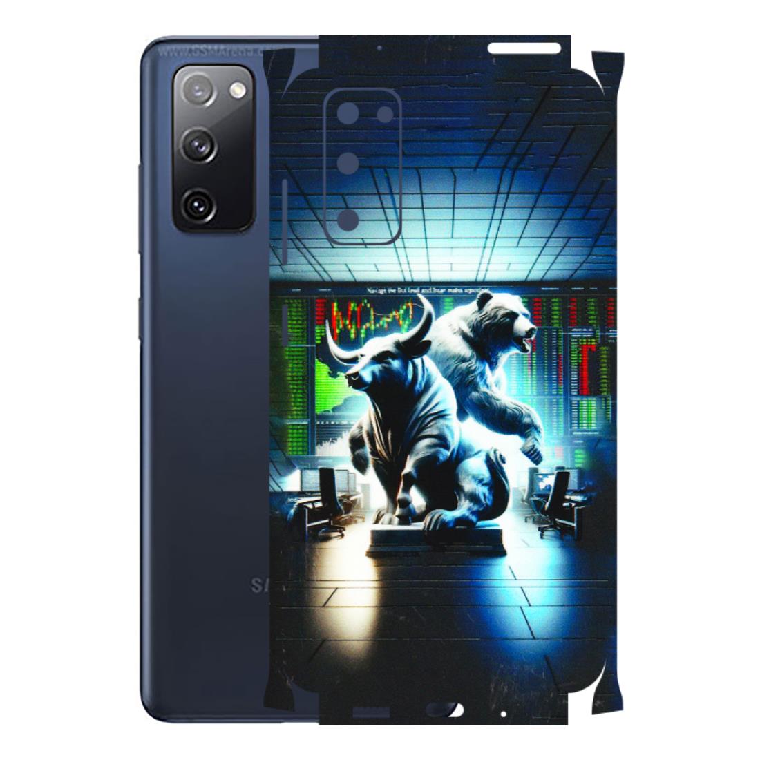 Samsung A/S Series Phone Skins (All Models) - Stock Market Sensex Bear vs Bulls - 3D Embossed Finish (L-15) Samsung Galaxy S20 FE