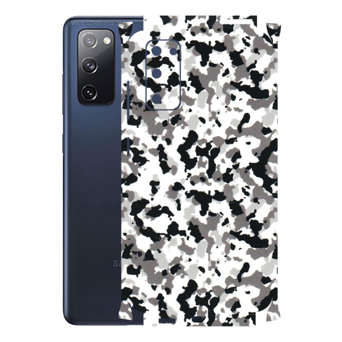 Samsung A/S Series Phone Skins (All Models) - White Black Camouflage - 3D Embossed Finish (L-18) Samsung Galaxy S20 FE
