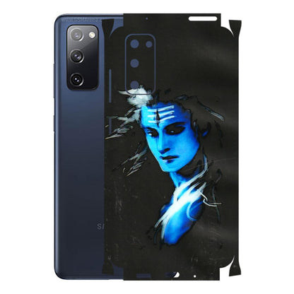 Samsung A/S Series Phone Skins (All Models) - Har Har Mahadev Blue/Black - 3D Embossed Finish (L-185) Samsung Galaxy S20 FE