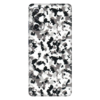 Samsung A/S Series Phone Skins (All Models) - White Black Camouflage - 3D Embossed Finish (L-18) Samsung Galaxy S20 FE
