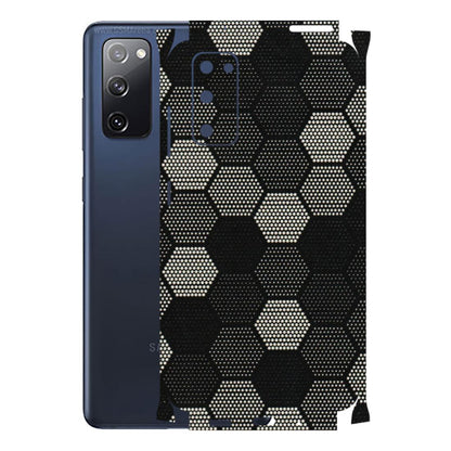 Samsung A/S Series Phone Skins (All Models) - Black & White Dotted Honeycomb Texture - 3D Embossed Finish (L-202) Samsung Galaxy S20 FE