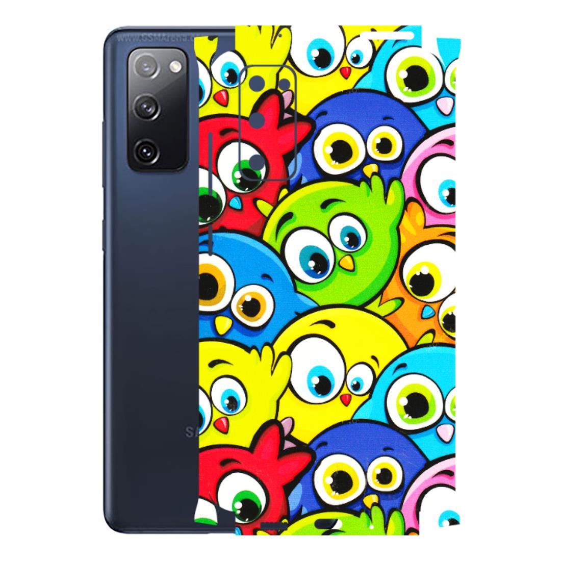 Samsung A/S Series Phone Skins (All Models) - Cute Fluffy Birds - 3D Embossed Finish (L-213) Samsung Galaxy S20 FE