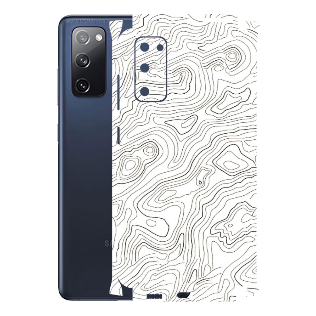Samsung A/S Series Phone Skins (All Models) - White Black Swirls - 3D Embossed Finish (L-219) Samsung Galaxy S20 FE