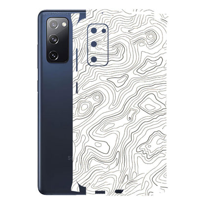 Samsung A/S Series Phone Skins (All Models) - White Black Swirls - 3D Embossed Finish (L-219) Samsung Galaxy S20 FE