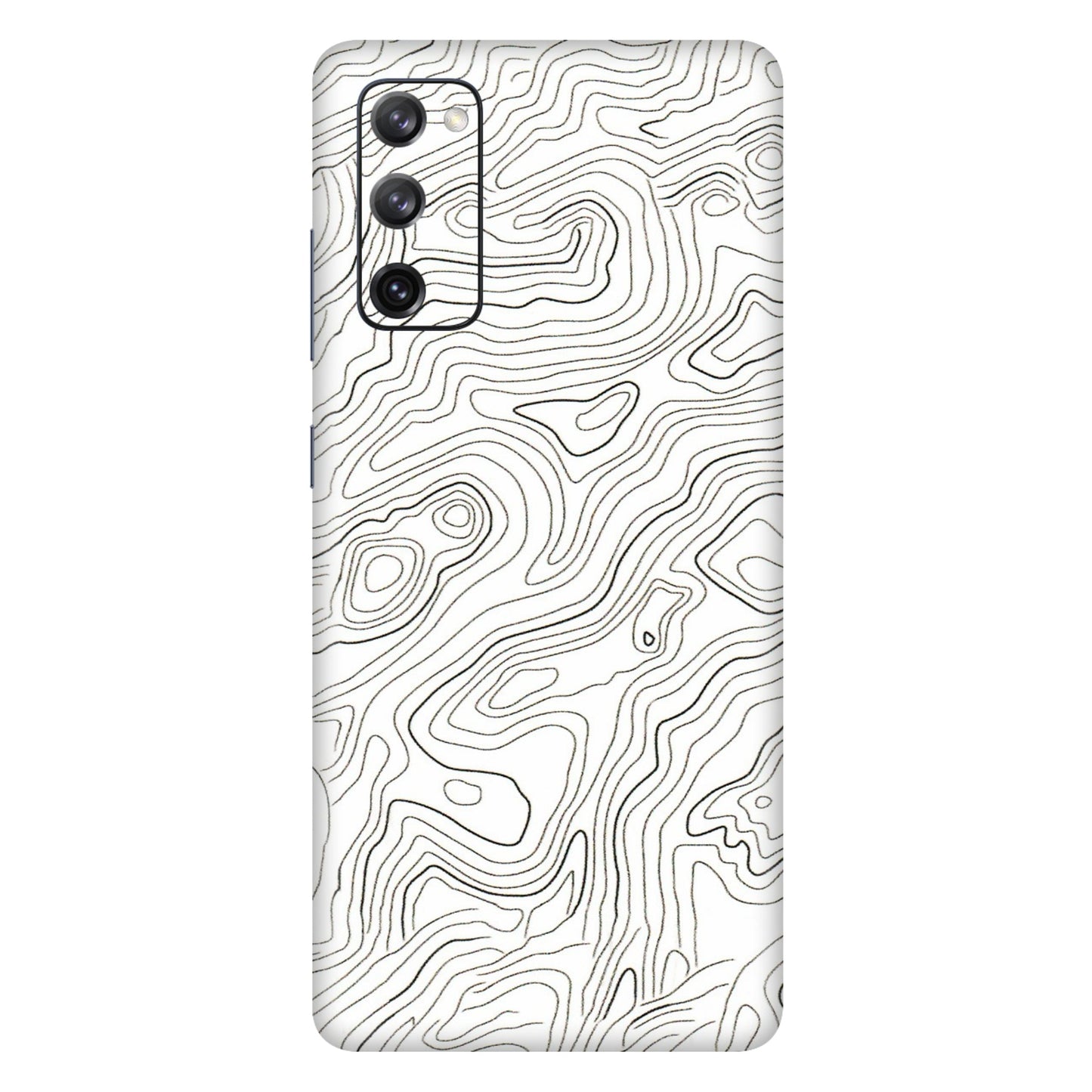 Samsung A/S Series Phone Skins (All Models) - White Black Swirls - 3D Embossed Finish (L-219) Samsung Galaxy S20 FE