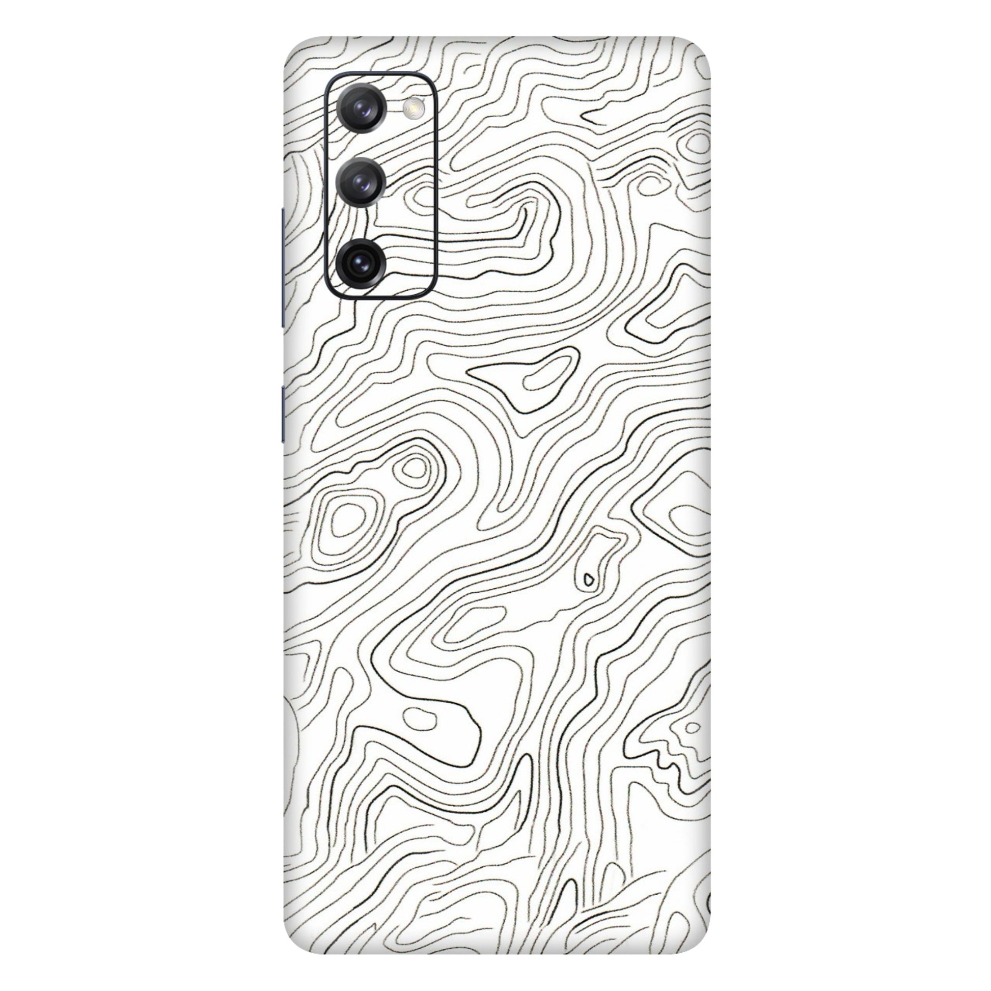 Samsung A/S Series Phone Skins (All Models) - White Black Swirls - 3D Embossed Finish (L-219) Samsung Galaxy S20 FE