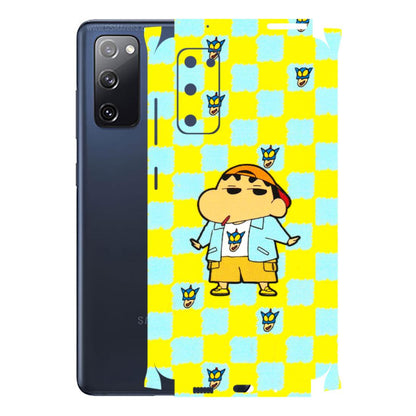Samsung A/S Series Phone Skins (All Models) - Yellow Blue Shinchan Cute - 3D Embossed Finish (L-221) Samsung Galaxy S20 FE