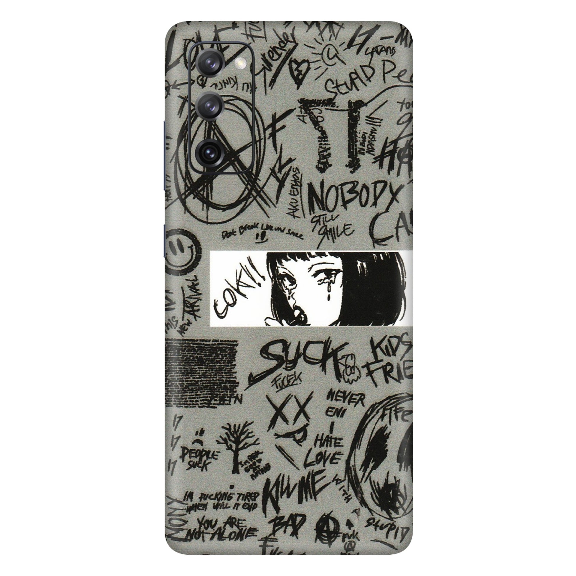 Samsung A/S Series Phone Skins (All Models) - Never Have Love Anime - 3D Embossed Finish (L-260) Samsung Galaxy S20 FE