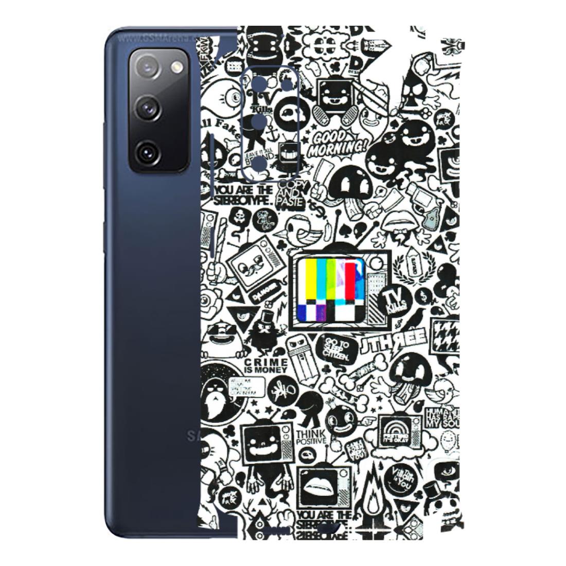 Samsung A/S Series Phone Skins (All Models) - Doodles Positive Art - 3D Embossed Finish (L-263) Samsung Galaxy S20 FE