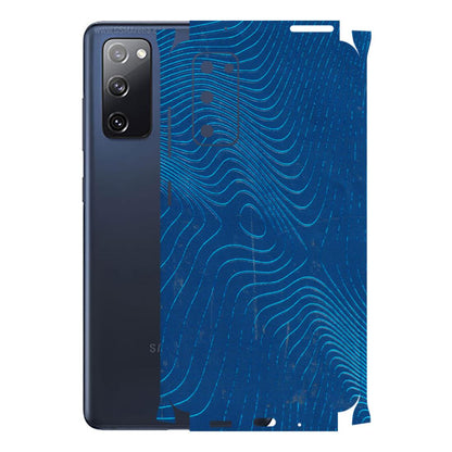 Samsung A/S Series Phone Skins (All Models) - Abstract Blue Line Map - 3D Embossed Finish (L-272) Samsung Galaxy S20 FE