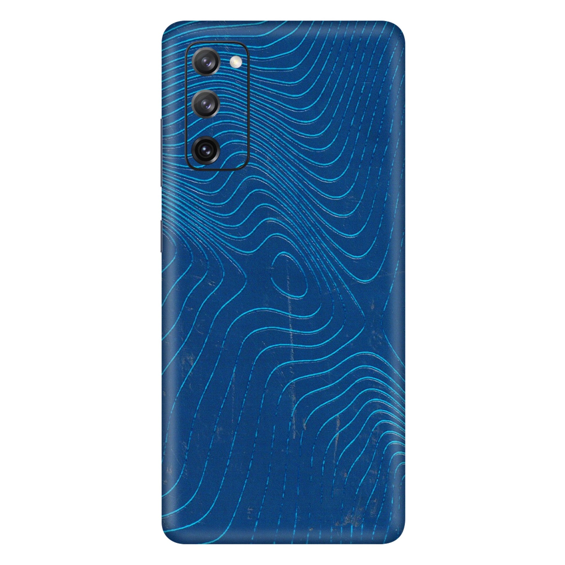Samsung A/S Series Phone Skins (All Models) - Abstract Blue Line Map - 3D Embossed Finish (L-272) Samsung Galaxy S20 FE