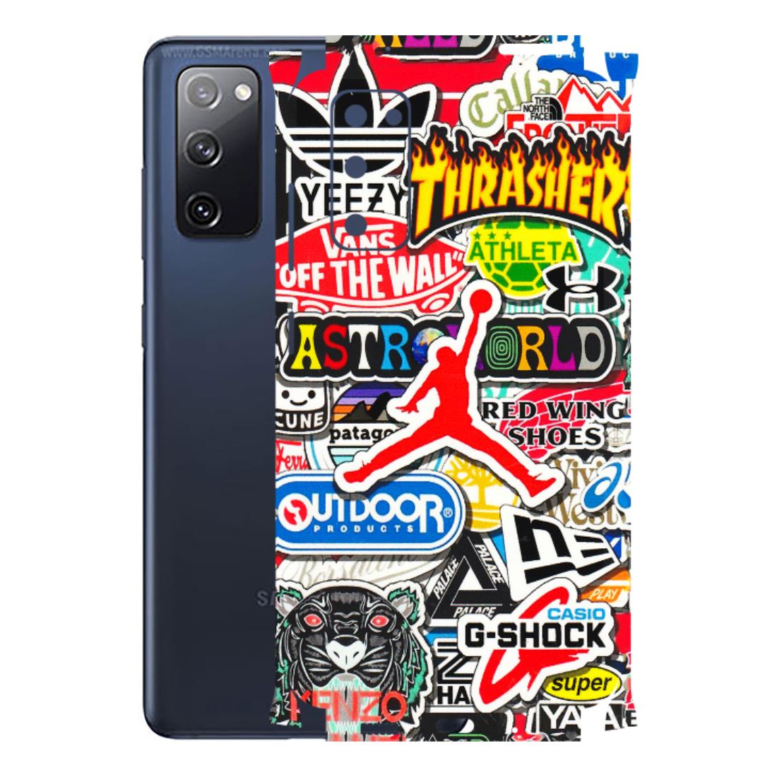 Samsung A/S Series Phone Skins (All Models) - Multi Brands Sticker Graffiti - 3D Embossed Finish (L-37) Samsung Galaxy S20 FE