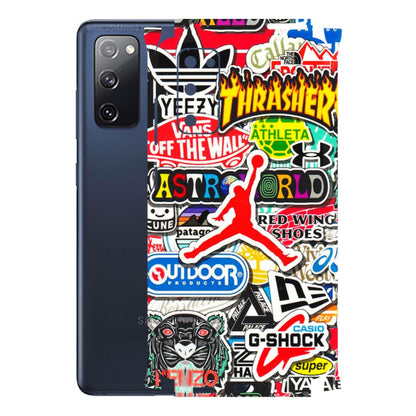Samsung A/S Series Phone Skins (All Models) - Multi Brands Sticker Graffiti - 3D Embossed Finish (L-37) Samsung Galaxy S20 FE