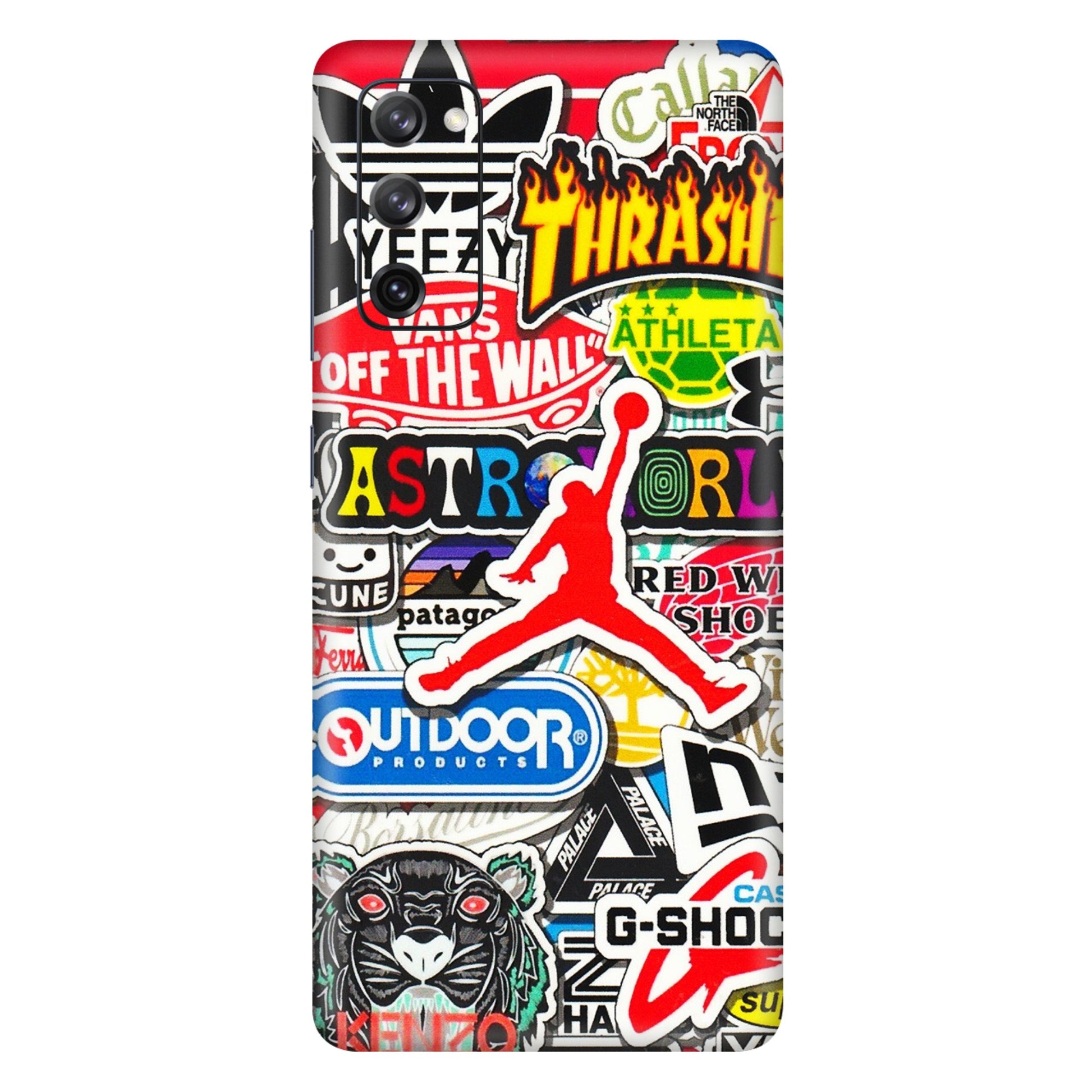 Samsung A/S Series Phone Skins (All Models) - Multi Brands Sticker Graffiti - 3D Embossed Finish (L-37) Samsung Galaxy S20 FE