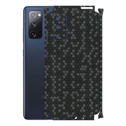 Samsung A/S Series Phone Skins (All Models) - Black Grey Honeycomb Sober - 3D Embossed Finish (L-85) Samsung Galaxy S20 FE