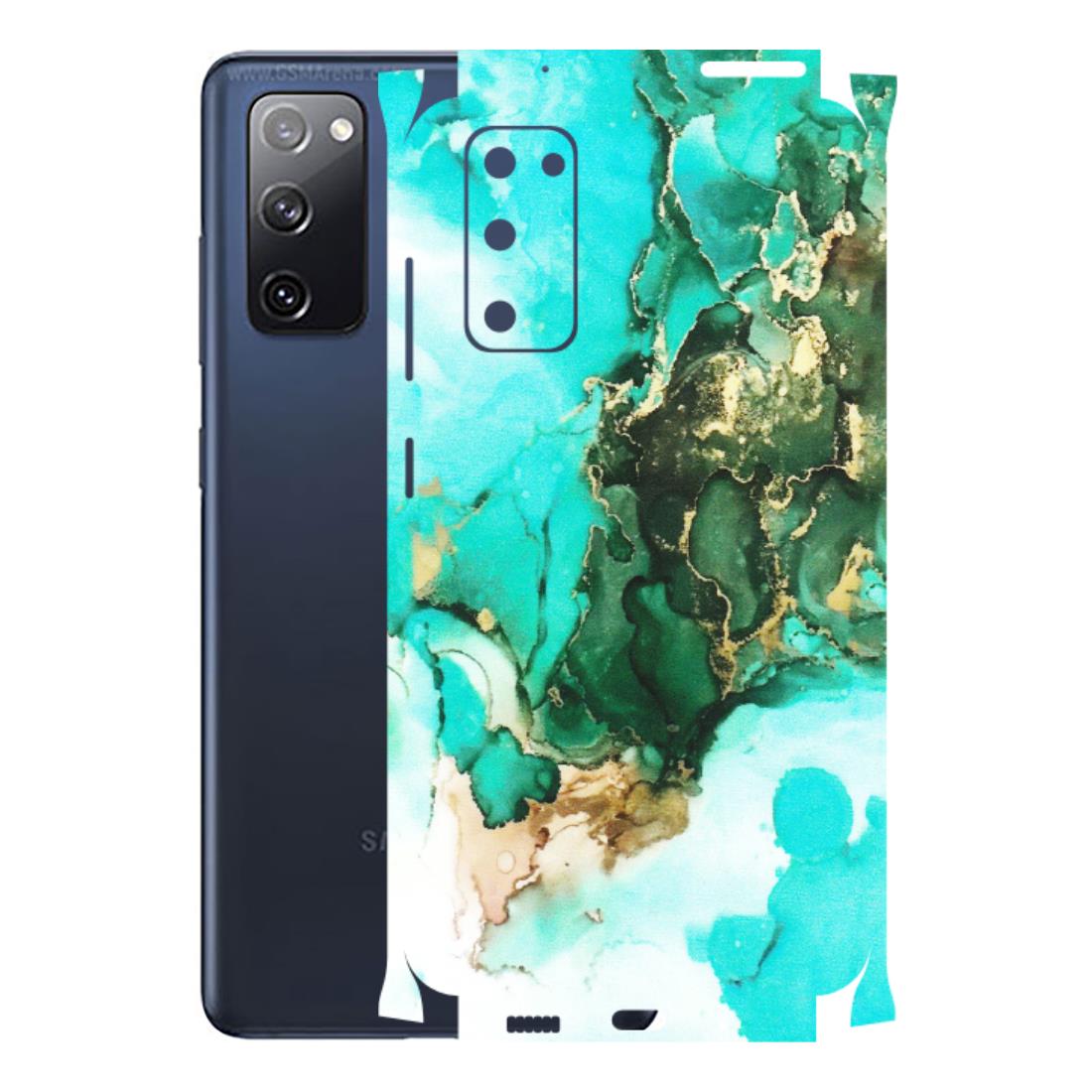 Samsung A/S Series Phone Skins (All Models) - The Blue Gold Marble - Matte Finish (M-124) Samsung Galaxy S20 FE