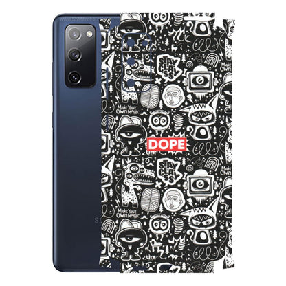 Samsung A/S Series Phone Skins (All Models) - Dope Stay Classy Black Doodles - Matte Finish (M-126) Samsung Galaxy S20 FE