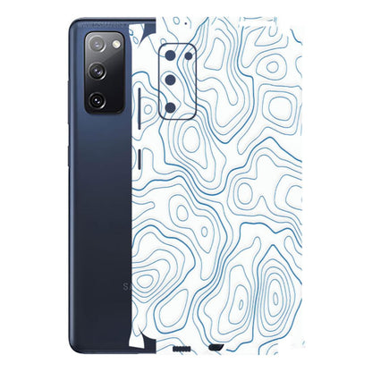 Samsung A/S Series Phone Skins (All Models) - Blue And White Swirls - Matte Finish (M-139) Samsung Galaxy S20 FE