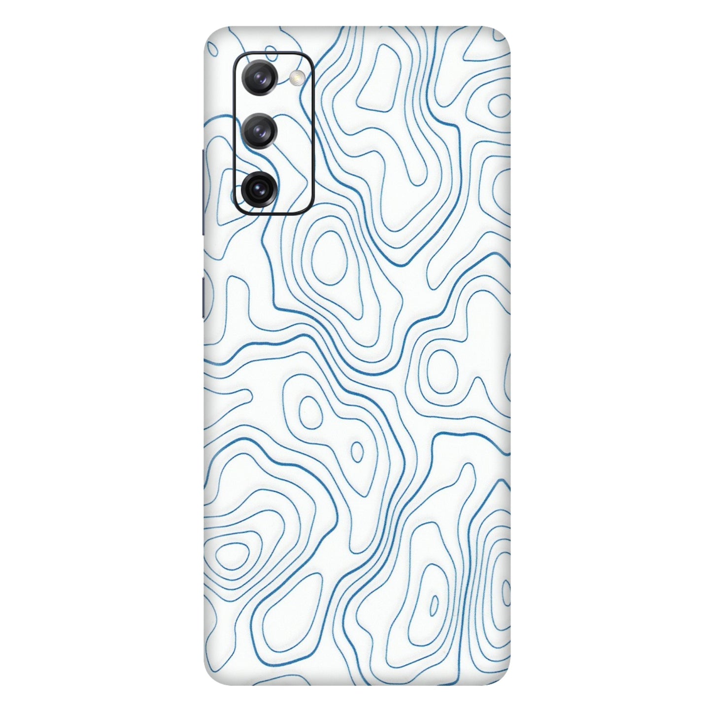Samsung A/S Series Phone Skins (All Models) - Blue And White Swirls - Matte Finish (M-139) Samsung Galaxy S20 FE
