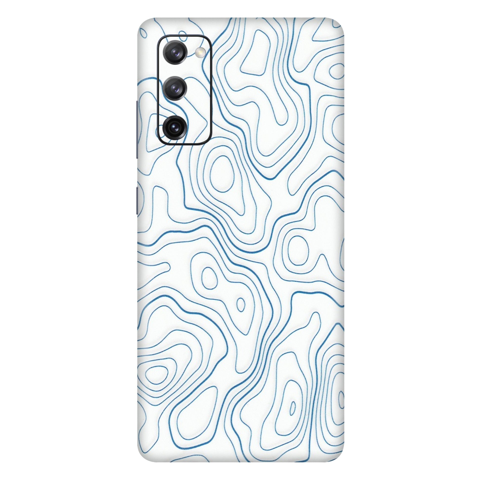 Samsung A/S Series Phone Skins (All Models) - Blue And White Swirls - Matte Finish (M-139) Samsung Galaxy S20 FE