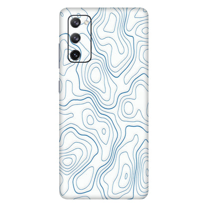 Samsung A/S Series Phone Skins (All Models) - Blue And White Swirls - Matte Finish (M-139) Samsung Galaxy S20 FE