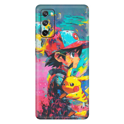 Samsung A/S Series Phone Skins (All Models) - Ash & Pikachu - Matte Finish (M-26) Samsung Galaxy S20 FE