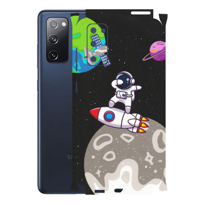 Samsung A/S Series Phone Skins (All Models) - Astronaut Vibing Toon Running - Matte Finish (M-39) Samsung Galaxy S20 FE